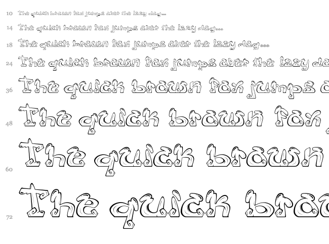 Eazy 3 font waterfall